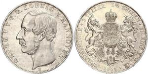 2 Thaler / 3.5 Gulden Kingdom of Hanover (1814 - 1866) Silver George V of Hanover (1819 - 1878)