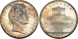 2 Thaler / 3.5 Gulden 巴伐利亞王國 (1806 - 1918) 銀 路德维希一世 (巴伐利亚)