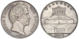 2 Thaler / 3.5 Gulden 巴伐利亞王國 (1806 - 1918) 銀 路德维希一世 (巴伐利亚)