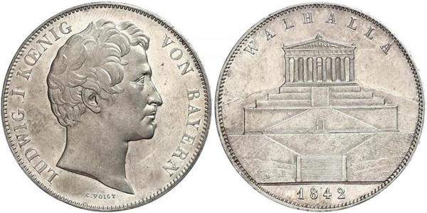 2 Thaler / 3.5 Gulden 巴伐利亞王國 (1806 - 1918) 銀 路德维希一世 (巴伐利亚)