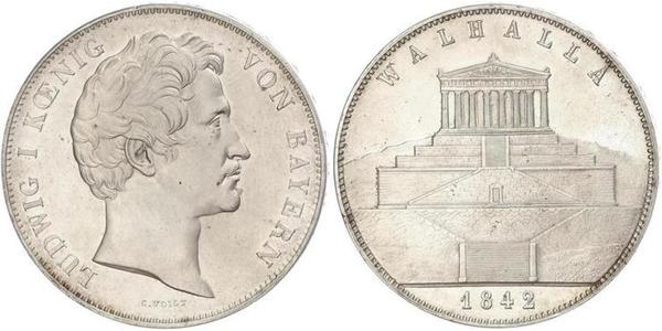 2 Thaler / 3.5 Gulden 巴伐利亞王國 (1806 - 1918) 銀 路德维希一世 (巴伐利亚)