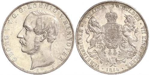 2 Thaler / 3.5 Gulden 汉诺威王国 (1814 - 1866) 銀 格奥尔格五世 (汉诺威) (1819 - 1878)