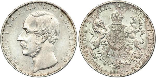 2 Thaler / 3.5 Gulden 汉诺威王国 (1814 - 1866) 銀 格奥尔格五世 (汉诺威) (1819 - 1878)