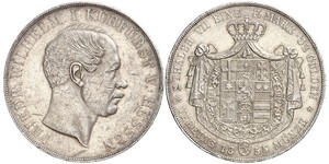 2 Thaler / 3½ Gulden Grand-duché de Hesse (1806 - 1918) Argent Frédéric-Guillaume Ier de Hesse (1802 - 1875)