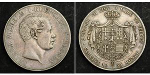 2 Thaler / 3½ Gulden Grand-duché de Hesse (1806 - 1918) Argent Frédéric-Guillaume Ier de Hesse (1802 - 1875)