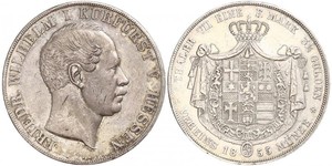 2 Thaler / 3½ Gulden Großherzogtum Hessen (1806 - 1918) Silber Friedrich Wilhelm I. (Hessen-Kassel) (1802 - 1875)