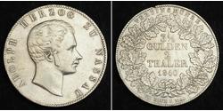 2 Thaler / 3½ Gulden Duchy of Nassau (1806 - 1866) Silver Adolphe, Grand Duke of Luxembourg