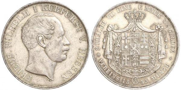 2 Thaler / 3½ Gulden Grand Duchy of Hesse (1806 - 1918) Silver Frederick William, Elector of Hesse (1802 - 1875)