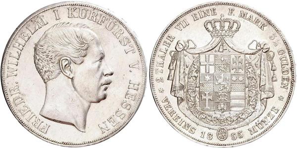 2 Thaler / 3½ Gulden Grand Duchy of Hesse (1806 - 1918) Silver Frederick William, Elector of Hesse (1802 - 1875)