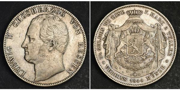 2 Thaler / 3½ Gulden 黑森-达姆施塔特 (1806 - 1918) 銀 路德维希二世 (黑森大公)