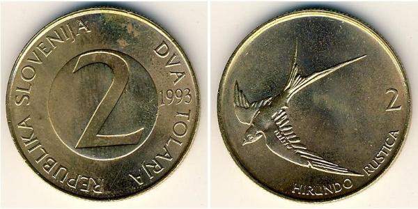 2 Tolar Slovenia Copper/Zinc 