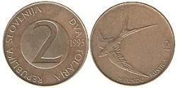2 Tolar Slovénie Cuivre/Zinc 