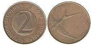 2 Tolar Slovénie Cuivre/Zinc 