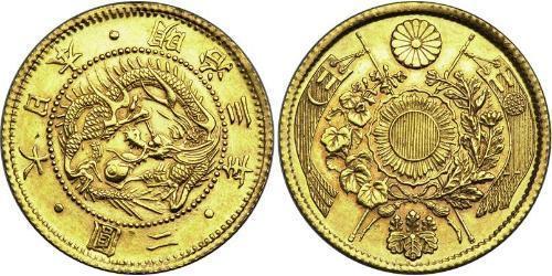 2 Yen Impero giapponese (1868-1947) Oro Meiji the Great (1852 - 1912)