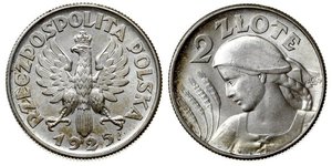 2 Zloty Deuxième République de Pologne (1918 - 1939) Argent 