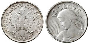 2 Zloty Deuxième République de Pologne (1918 - 1939) Argent 