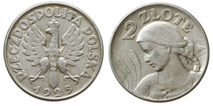 2 Zloty Deuxième République de Pologne (1918 - 1939) Argent 