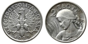 2 Zloty Deuxième République de Pologne (1918 - 1939) Argent 