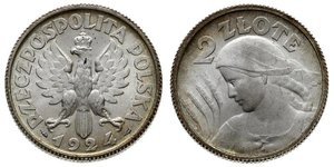 2 Zloty Deuxième République de Pologne (1918 - 1939) Argent 