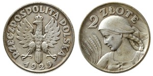 2 Zloty Deuxième République de Pologne (1918 - 1939) Argent 