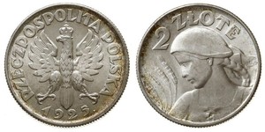 2 Zloty Deuxième République de Pologne (1918 - 1939) Argent 