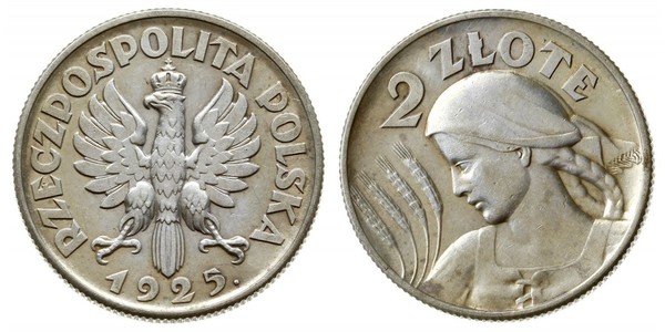 2 Zloty Deuxième République de Pologne (1918 - 1939) Argent 