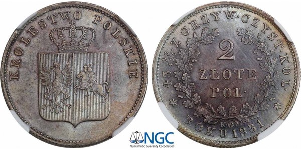 2 Zloty Royaume du Congrès (1815-1915) Argent 