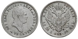 2 Zloty Impero russo (1720-1917) Argento Alessandro I (1777-1825)
