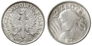 2 Zloty Seconda Repubblica Polacca (1918 - 1939) Argento 