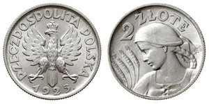 2 Zloty Seconda Repubblica Polacca (1918 - 1939) Argento 