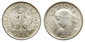 2 Zloty Seconda Repubblica Polacca (1918 - 1939) Argento 