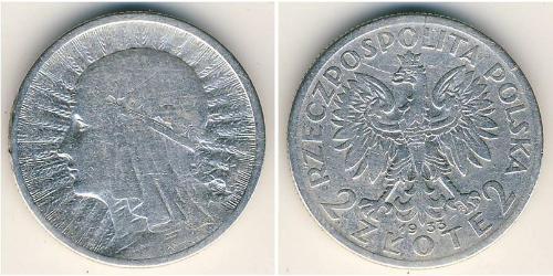 2 Zloty Seconda Repubblica Polacca (1918 - 1939) Argento 