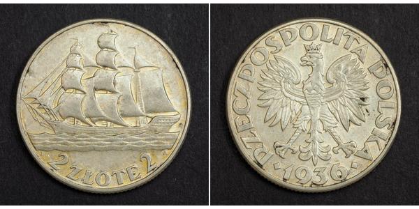 2 Zloty Seconda Repubblica Polacca (1918 - 1939) Argento 