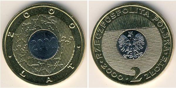 2 Zloty Third Polish Republic (1991 - ) Bimetal 