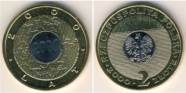 2 Zloty 波兰 Bimetal 