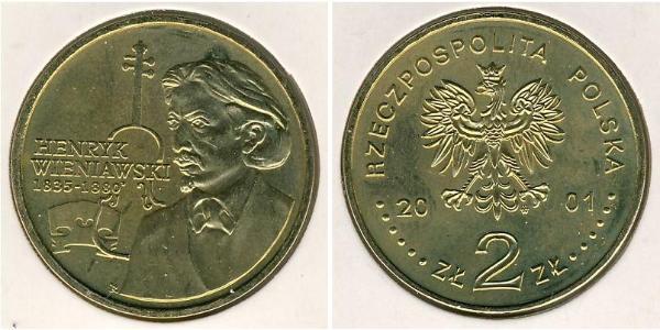 2 Zloty Third Polish Republic (1991 - ) Laiton 