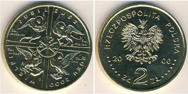 2 Zloty Third Polish Republic (1991 - ) Laiton 