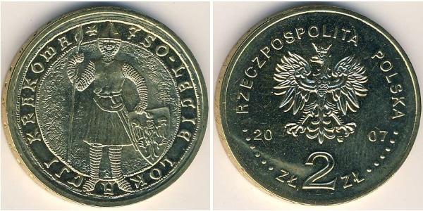 2 Zloty Third Polish Republic (1991 - ) Laiton 