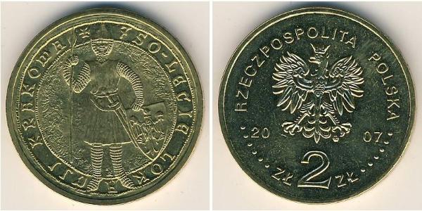 2 Zloty Third Polish Republic (1991 - ) Laiton 