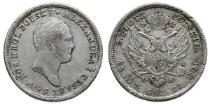 2 Zloty Imperio ruso (1720-1917) Plata Alejandro I (1777-1825)