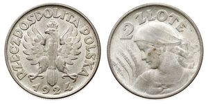 2 Zloty Segunda República Polaca (1918 - 1939) Plata 