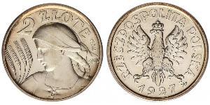 2 Zloty Segunda República Polaca (1918 - 1939) Plata 