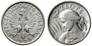 2 Zloty Segunda República Polaca (1918 - 1939) Plata 