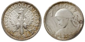 2 Zloty Segunda República Polaca (1918 - 1939) Plata 