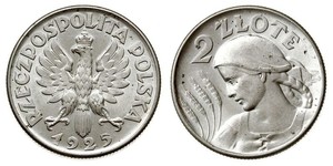 2 Zloty Segunda República Polaca (1918 - 1939) Plata 