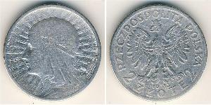2 Zloty Segunda República Polaca (1918 - 1939) Plata 