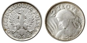 2 Zloty Segunda República Polaca (1918 - 1939) Plata 