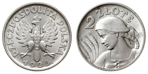 2 Zloty Segunda República Polaca (1918 - 1939) Plata 