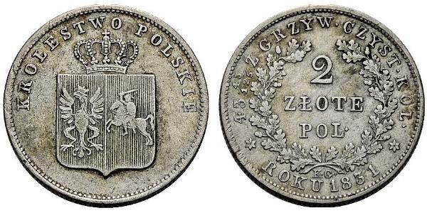 2 Zloty Kongresspolen (1815-1915) Silber 