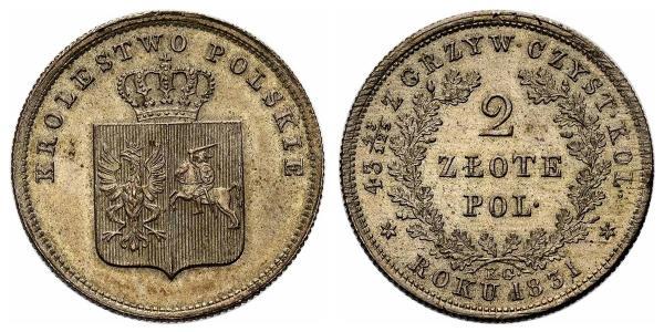 2 Zloty Kingdom of Poland (1815-1915) Silver 